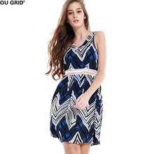 Vintage Print Summer Dress Women Hollow Out Patchwork Sexy V-neck Slim Elegant Off Shoulder A-line Casual Dresses