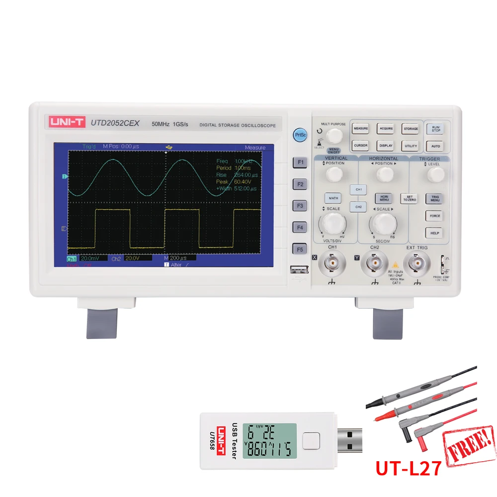 

UNI-T UTD2102CEX UTD2052CEX UTD2025CL UTD2052CL Digital Storage Oscilloscopes Scopemeter Scope Meter USB Tester Free 7 inches