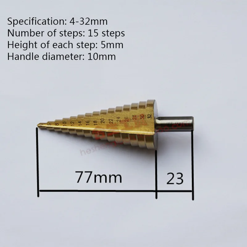 Многофункциональное ступенчатое сверло 4-12/4-20/4-32 стальная пластина открывалка для отверстий Деревообработка треугольная форма сверло пагода сверло - Цвет: 1pcs 4-32mm