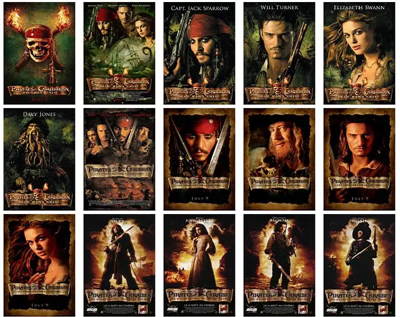 

16pcs/set Pirates of the Caribbean Movie Postcard