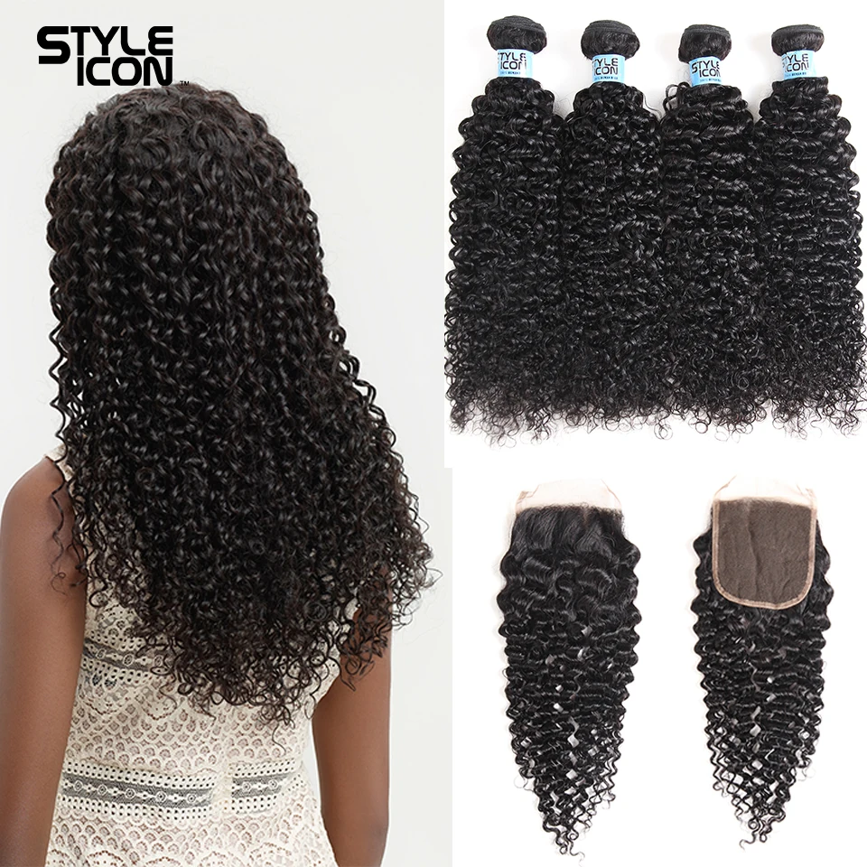 Aliexpress.com : Buy Styleicon Human Hair Curly Bundles With Closure ...