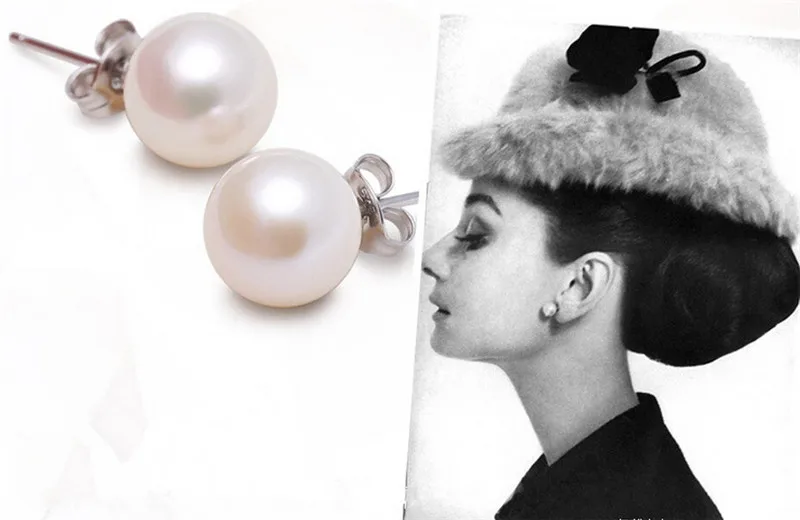 

New Arrival 1Pair Dia 8mm Eardrop Silver color Set Eardrop Wholesale Women's Ear Stud Faux Pearl Round Ball Earrings Set