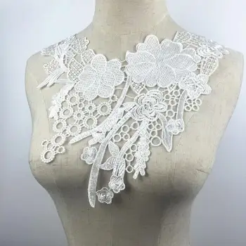 

50pcs/lot Wedding Dress White Lace Collar Sewing Supplies Crafts Flower Collar Edge Guipure Lace Fabric