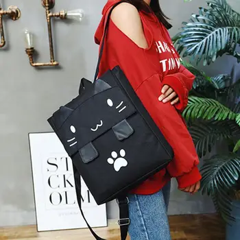 

Women Girls Backpack Travel Bags Bag Young Canvas Men Backpack Fashion Cat Ears Bagpacks Fresh Preppy Style Bags