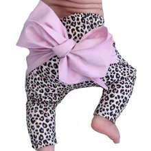 Летние штаны-шаровары для маленьких девочек Модные штаны с леопардовым рисунком для маленьких девочек леггинсы Брендовые детские штаны с бантом для девочек штаны с эластичной талией детская одежда