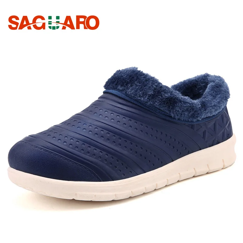 SAGUARO Winter Shoes Men Fashion Flat Warm Plush Snow Boots erkek bot 2018 New Waterproof PU Slip-on Ankle Boots Mans Footwear цена SAGUARO Winter Shoes Men Fashion Flat Warm Plush Snow Boots erkek bot 2018 New Waterproof PU Slip-on Ankle Boots Mans Footwear цены онлайн