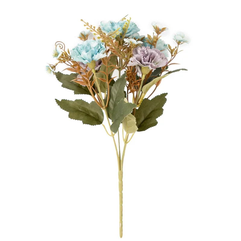 

5Pcs/Pack Carnation Artificial Flower Mother's Day Gift Silk Flower Shop Tea Table Decoration Home Decoration Bouquet JH70