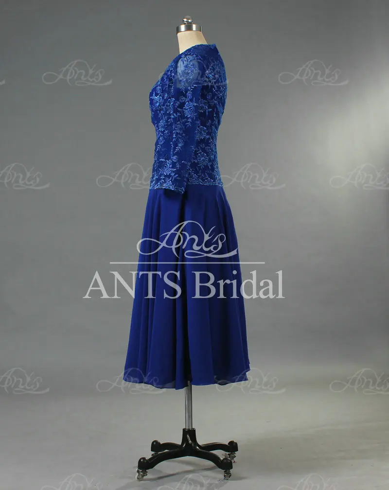Vintage Tea Length Royal Blue Dress