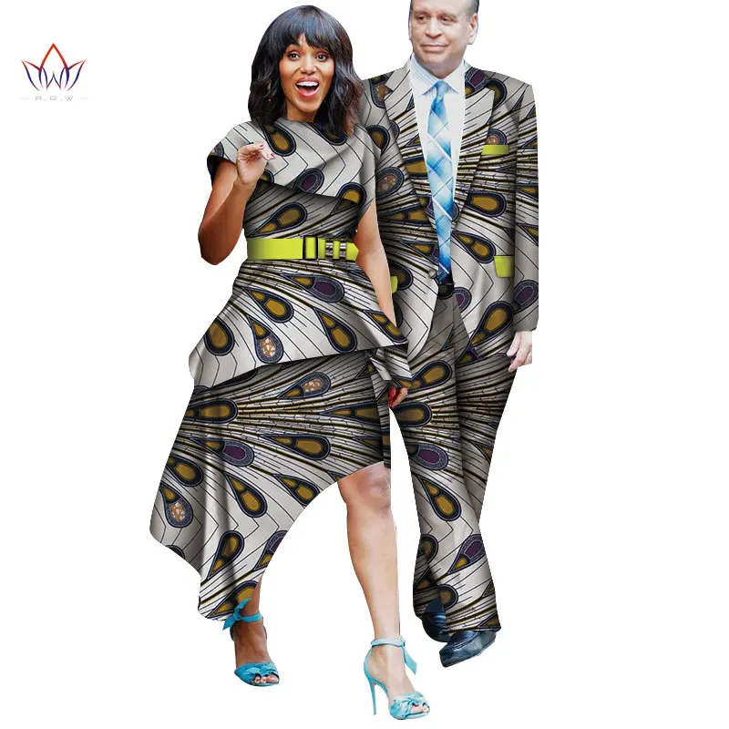 Африканская одежда для влюбленных Пара Одежда Дашики для женщин femme длинное платье мужские костюмы плюс размер одежда brw WYQ233