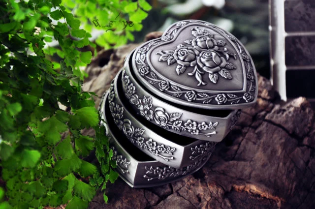 3 слоя в форме сердца сплав олова металлический классический европейский готический принцесса Медея ювелирные изделия сувениры сувенирная Box 2118
