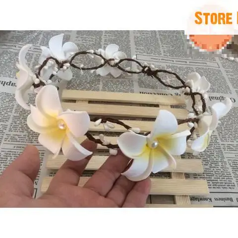 Bride Bridesmaid Flower Wreath Wrist Ornaments Accessories  Frangipani Bride Flower Crown  Hawaii Flower Garland *Free Shipping*