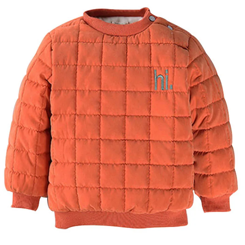 

2017 Winter Warm O-Neck Baby Outwear Girls Button Clothing Warm Tops Super Color Solid Feather Boys Children Fur With