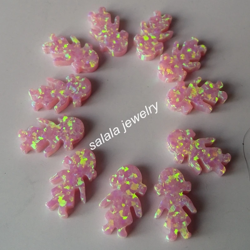 50pc/lot 8.5x13mm Little Girl Fire Opal OP08 Angel Pink Girl Opal