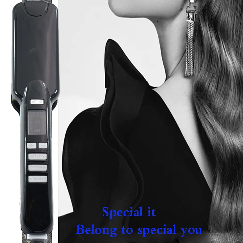 

Fashion hot professional hair straightener 450 degree LCD digital display 2 in 1 straight hair factory direct wholesale
