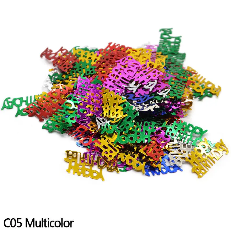 15 г блестящее розовое золото серебро с цифрами на день рождения 18 30 40 50 60 посыпать конфетти Свадебная церемония День Рождения Вечеринка годовщина - Цвет: C05-multicolor