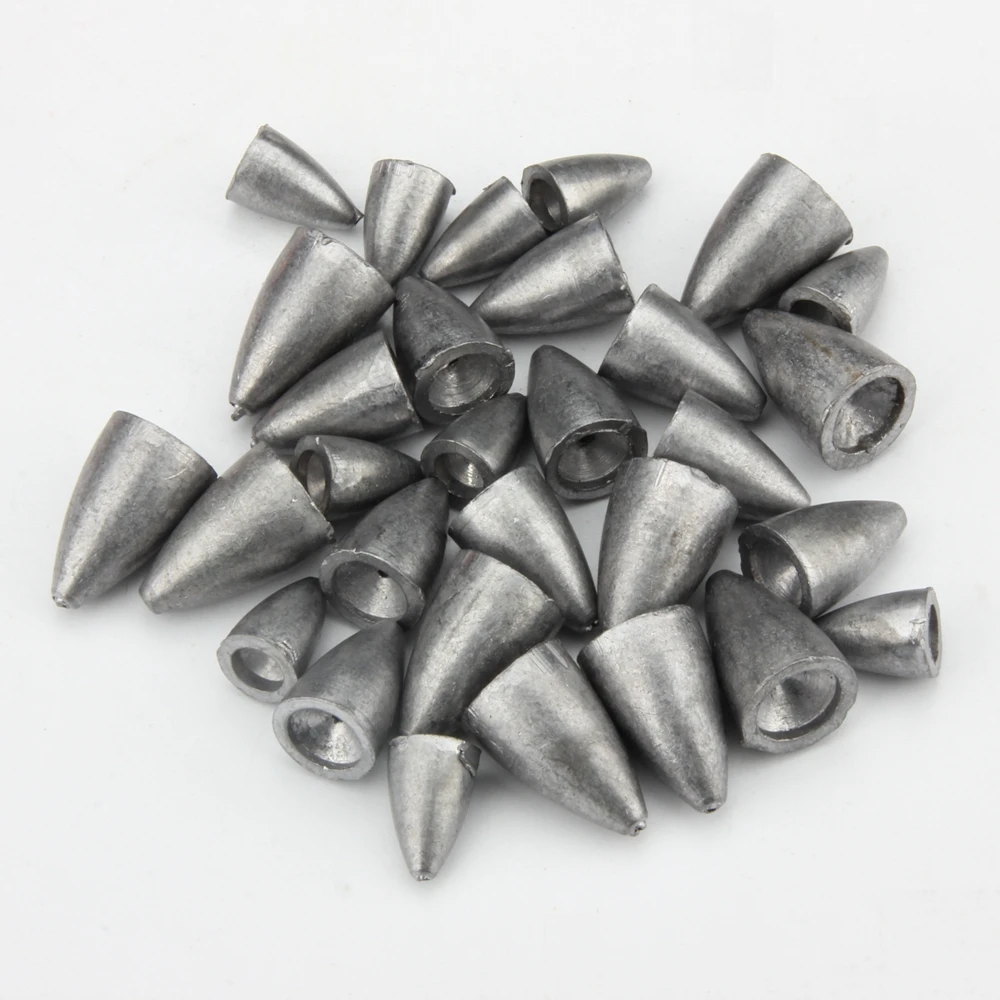 Spinpoler 10pcs Bullet Lead Fishing Sinkers 3g  6g  9g For Texas Rig Soft Plastic Worm Weights  (2)
