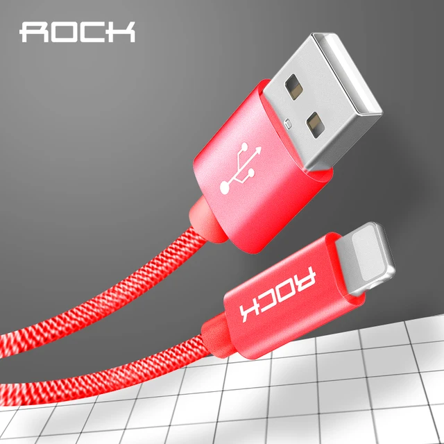 Best Price ROCK MFI USB Cable For iPhone 8 X 7 6S Plus iPad Metal Nylon Braid 2.4A Fast Charging iPhone 6 5s USB Data Cable Phone Cable Best Price ROCK MFI USB Cable For iPhone 8 X 7 6S Plus iPad Metal Nylon Braid 2.4A Fast Charging iPhone 6 5s USB Data Cable Phone Cable