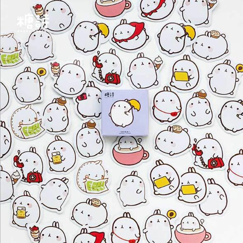 

45Pcs/box New Cute Bunny Rabbit Charactor Sticker Cartoon Diary Scrap Book Scrapbooking Decor Decoration Lot Korean Stationery