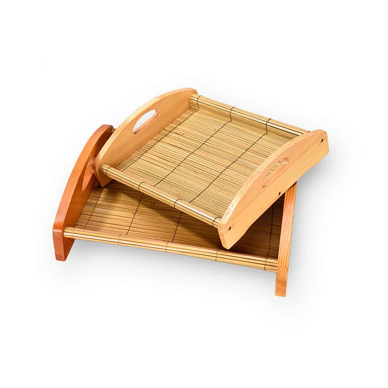 Buy Bamboo Serving Trays with Handle for Cake/Fruits