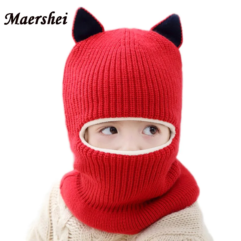 Новинка 2018 зимняя шапка MAERSHEI для маленьких девочек теплая и бархатная вязаная
