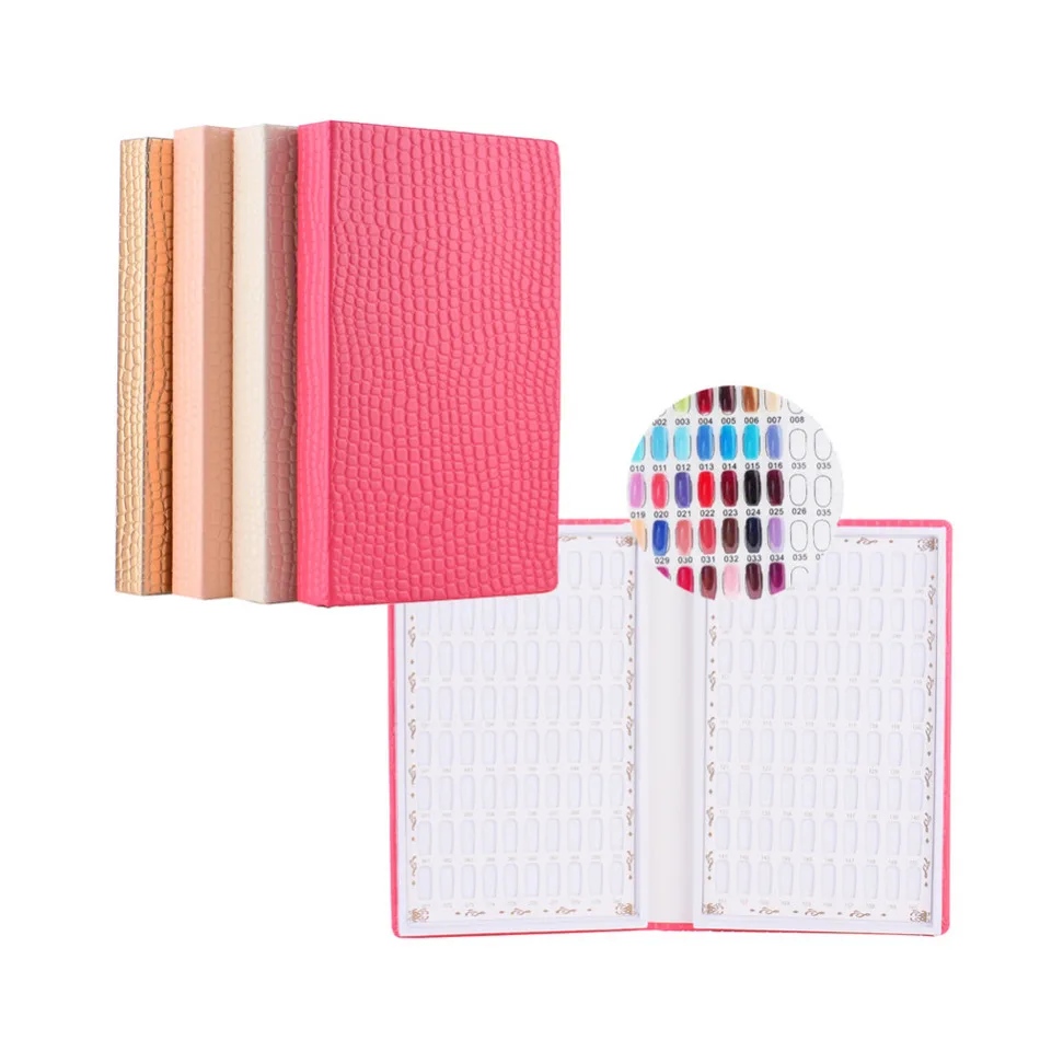 

Alligator Pattern Delicate Pro PU Leather 160 Colors Nail Art Polish Salon Color Card Chart Book Nail Gel Colors Display Box