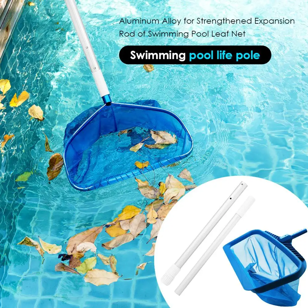 

Swimming Pool Net Rod Cleaner Leaf Skimmer Tools Aluminum Alloy Telescopic Removable Mesh Deep Salvage Swimming Pool Accessories