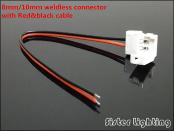 

8mm 2pin connector/10mm 2pin & 4pin connector for 3528/2835/5050/5630 single color & RGB color strip with 150mm cable-5pcs/lot