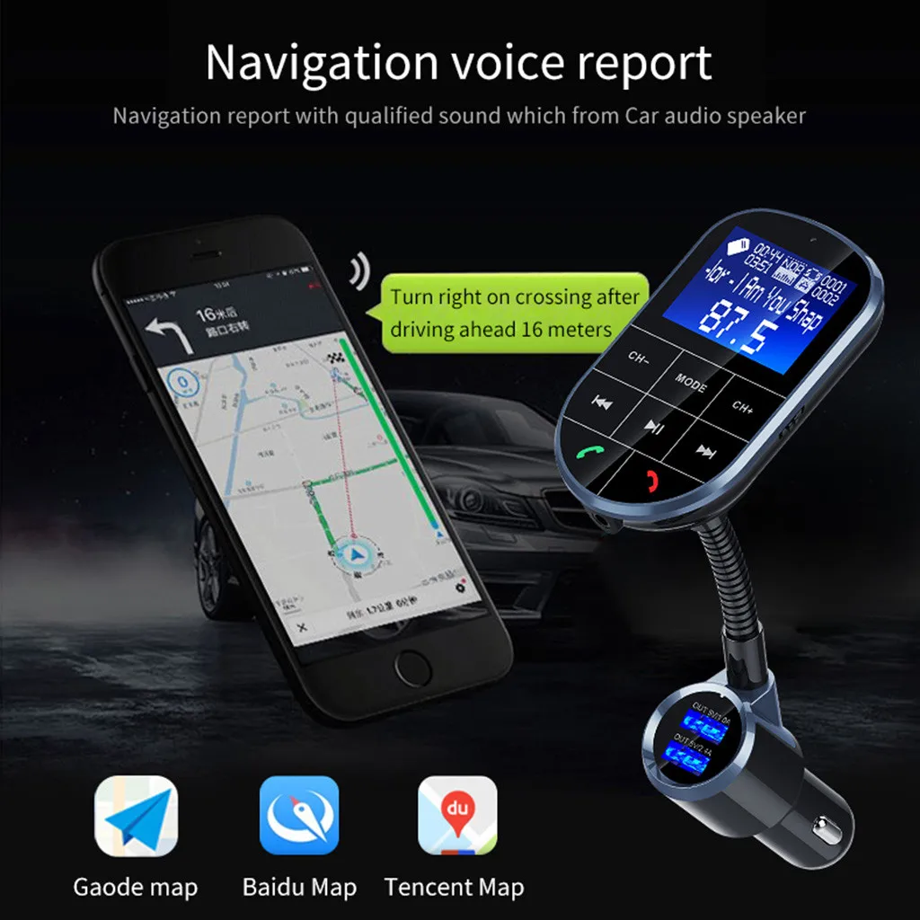Bluetooth автомобильный комплект fm передатчик MP3 плеер X дисплей двойной порт USB AUX