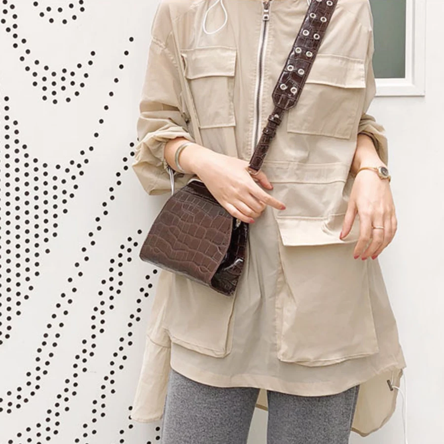 خمر نمط تمساح رسول النساء الفاخرة التمساح الكتف Crossbody أكياس مصمم تمساح بو الجلود المرأة رفرف أكياس شيك