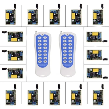 

Mini Size 220V 1CH 1CH 10A Wireless Remote Control Switch Relay Receiver +16CH Transmitter System ,315 / 433 Self-lock