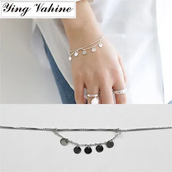 

Authentic 925 Sterling Silver Jewelry Tassel Paillette Charm Bracelets for Women