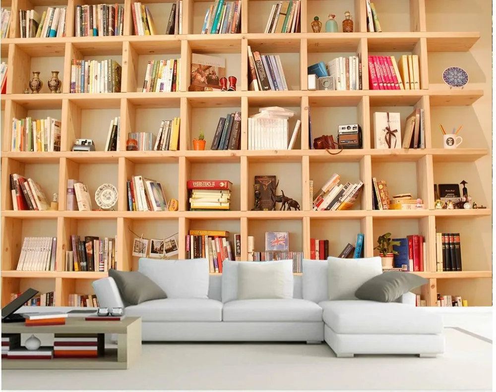 خلفيات للجدران لفة 3d مجسمة خلفيات خزانة الكتب رف إطار جدارية خلفية