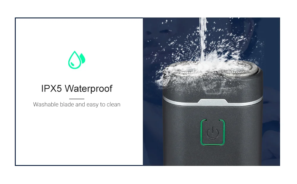 USB перезаряжаемая моющаяся IPX5 Водонепроницаемая вращающаяся с двумя головками Бритва для электробритва для бритья бороды