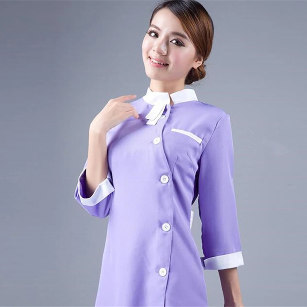 Image Work Wear uniforms lilac beauty salon clothes hairdressing cosmetic smock medical service nurse served dental clinic overalls