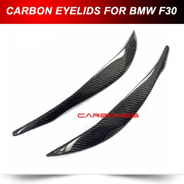 Real Carbon Fiber Eyebrows Eyelids for 2012-2014 BMW F30 320i 328i 335i 