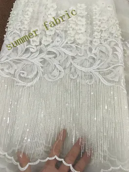 

High Quality French Net Lace Fabric Free Shipping African Lace Fabric For Dress With sequins and beads