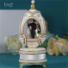 Home Decor Ballerina Music Boxes Luxury Eggshell musical box Wedding Couple Dancing Valentine's Day Christmas Gift