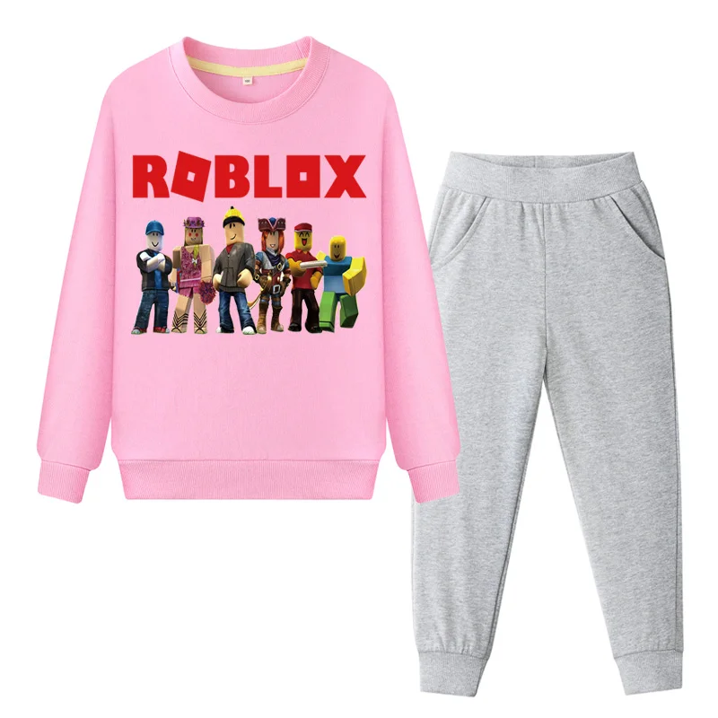 

Children Sports Clothes Suit Boys Girls 2019 Spring Outdoor Clothing Sets Kids Roblox Sweatshirt Pant Set Baby Tracksuit TZ017
