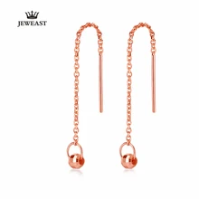 18k Pure Gold Drop Earring Trendy Exquisite Beautiful Elegant Classic Girl Miss Gift Wear 2017 New Women Party Good Fine Buauty
