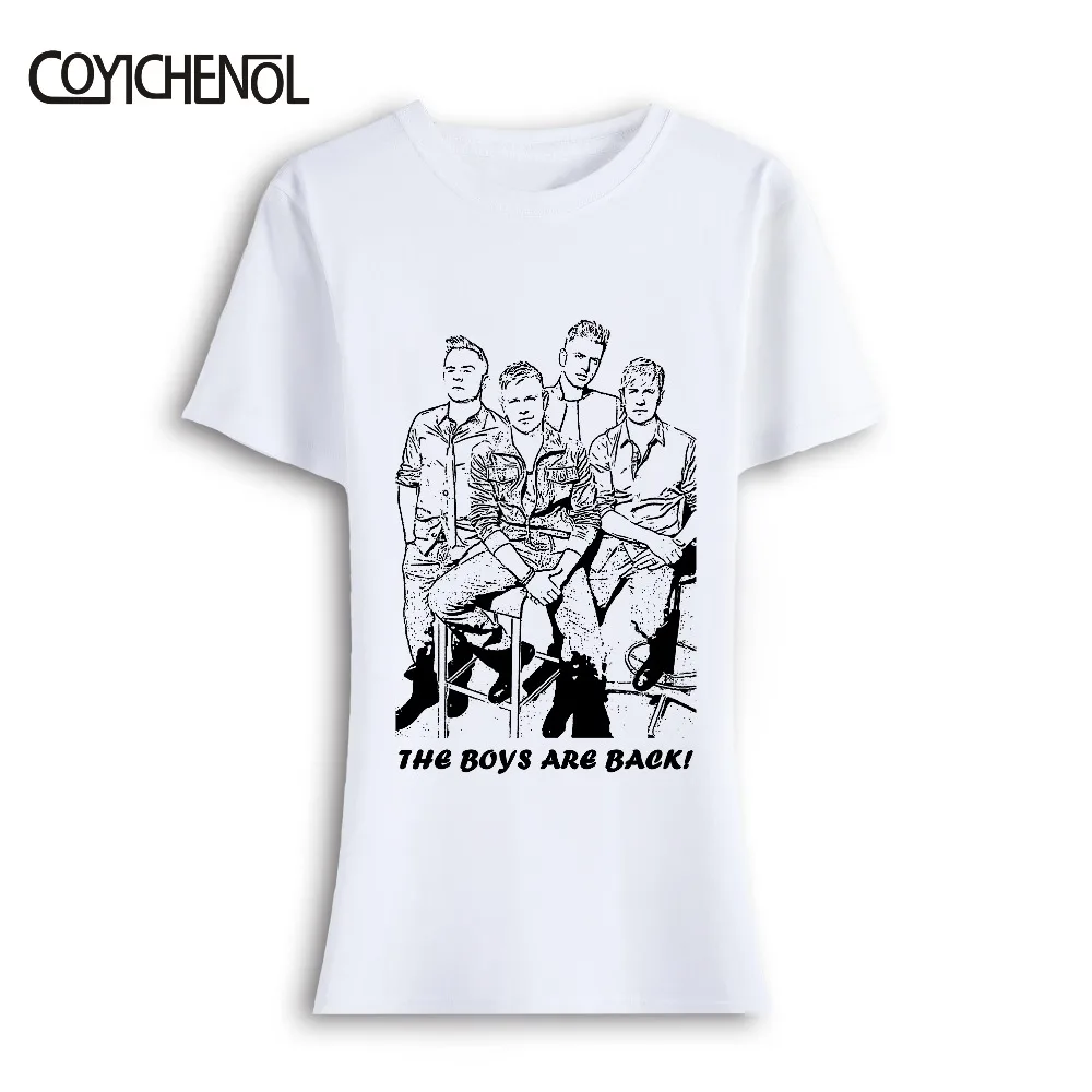 

COYICHENOL 2019 Westlife 20th Anniversary Print"the boys are back" new women modal Round neck slim short sleeve t-shirt