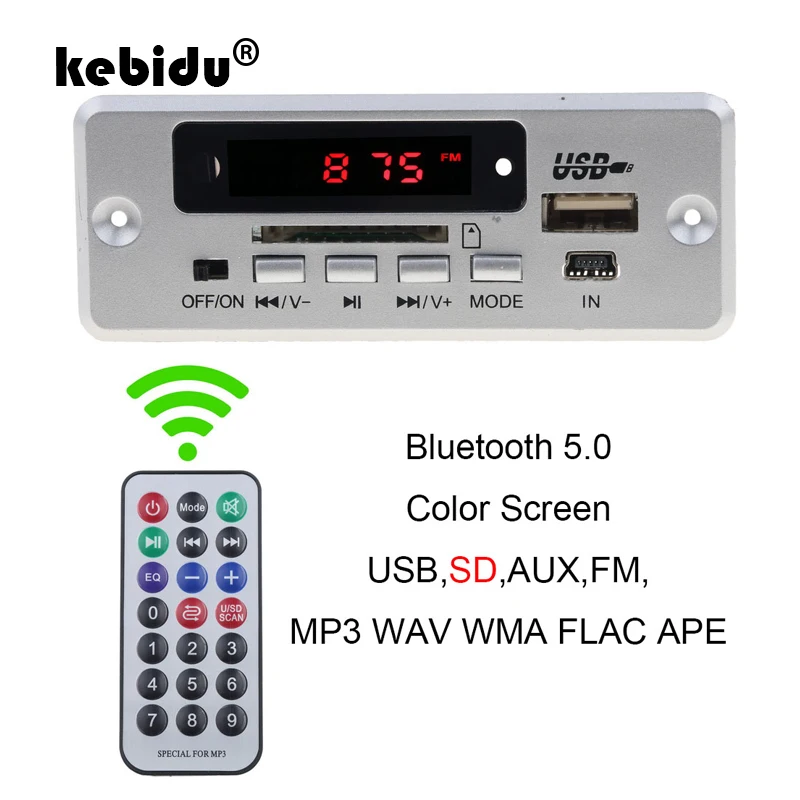Kebidu DC 5 в 12 В Автомобильный Bluetooth 5,0 MP3 WMA FM AUX декодер плата аудио модуль FM TF радио автомобильный MP3 динамик аксессуары Kebidu DC 5 в 12 В Автомобильный Bluetooth 5,0 MP3 WMA FM AUX декодер плата аудио модуль FM TF радио автомобильный MP3 динамик аксессуары