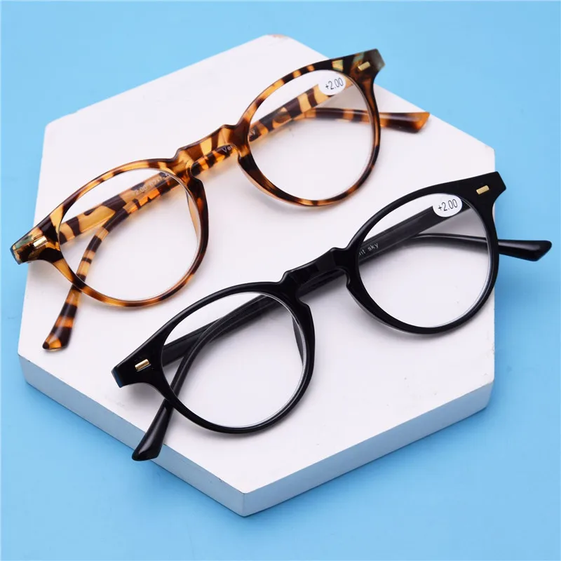 

UVLAIK Full frame Reading Glasses Ultra Light Presbyopic Glasses Black Leopard Color Hyperopia Spectacles Eyeglasses 1640