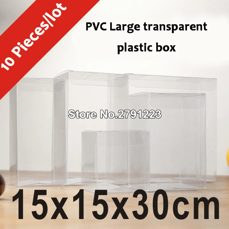 10 Pieces/lot 15*15*30cm PVC Large transparent plastic box packing boxes for gift/candy/cosmetic/long Wedding Party | Дом и сад
