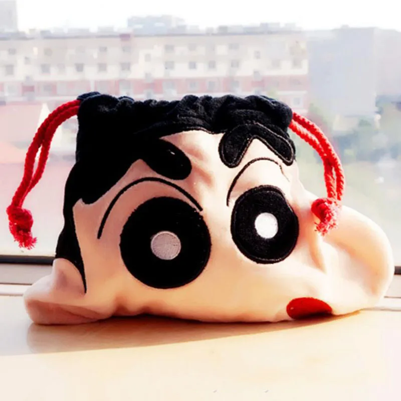 1 шт. Творческий Аниме Crayon Shinchan Drawstring сумка Crayon Shin Chan плюшевые монет мешок плюша кошелек для детей подарок