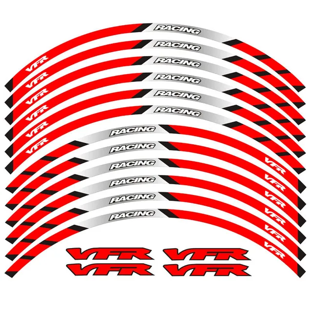 New Motorcycle wheel sticker 12Pcs Thick Edge Outer Rim Sticker Stripe