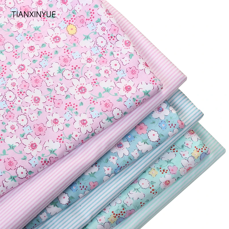 TIANXINYUE 6 шт. 40 см* 50 см дикие цветы ткань 98% хлопок ткань для лоскутного шитья фарбик Telas Tissus Полоса подушки ткань