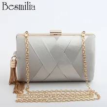 Светская ручной работы крестообразные клатч вечерняя сумочка; BS010 металла Ленточки женские сумки Мини Свадебная вечеринка цепь сумка кошелек