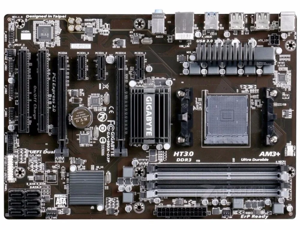 Для Gigabyte GA-990X-D3P оригинальная б/у рабочего стола материнской платы 990X-D3P для AMD 990X
