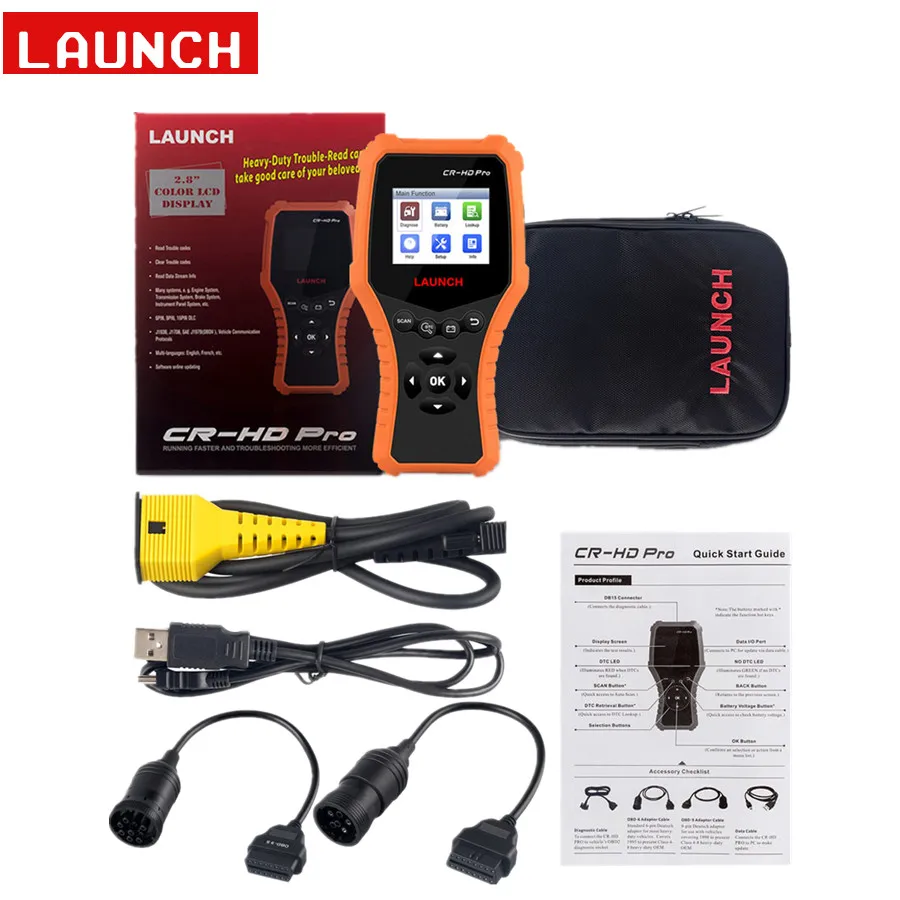 

LAUNCH CR-HD Pro Car and Truck OBD2 HOBD Code Reader Scanner