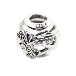 CKK мечтательная Стрекоза Шарм 925 пробы серебро Бусины Оригинальный ювелирных изделий подходит для браслеты и браслет